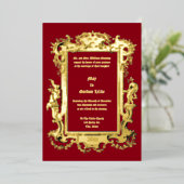 Invitation En Aluminium Cadre de bordure florale aux chérubins Baroque Roc (Debout devant)