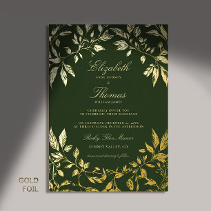 Invitation En Aluminium Cadre de feuillage de forêt lunatique Mariage Clas