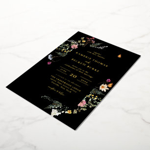 Invitation En Aluminium Cadre de fleurs d'arche de prairie sauvage Mariage