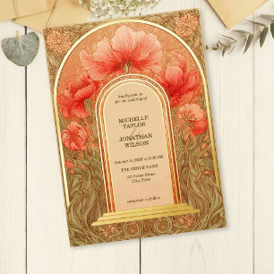 Invitation En Aluminium Cadre de jardin botanique Art Nouveau Rétro Vintag