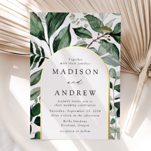 Invitation En Aluminium Cadre de mariage à verdure abondante