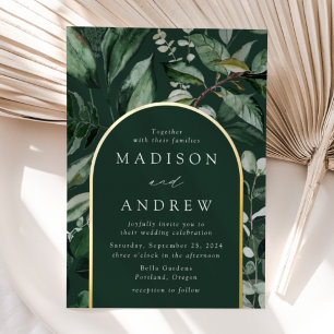 Invitation En Aluminium Cadre de mariage à verdure abondante