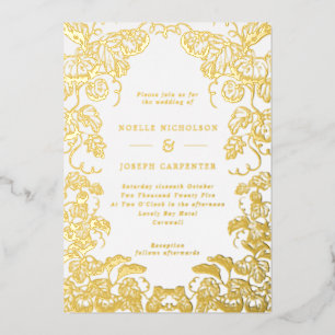 Invitation En Aluminium Cadre de mariage automnal dessiné à la main Citrou