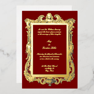 Invitation En Aluminium Cadre de mariage baroque rococo rocaille Louis XV
