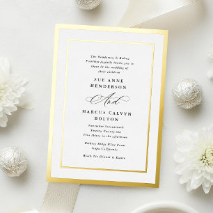 Invitation En Aluminium Cadre de mariage élégant en calligraphie formelle