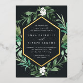 Invitation En Aluminium Cadre de serre | Mariage botanique aquarelle (Recto)