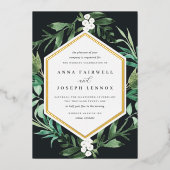 Invitation En Aluminium Cadre de serre | Mariage botanique aquarelle (Recto)