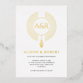 Invitation En Aluminium Cadre d'inspiration bijouterie avec initiales mari (Recto)