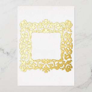 Invitation En Aluminium Cadre doré baroque orange vierge