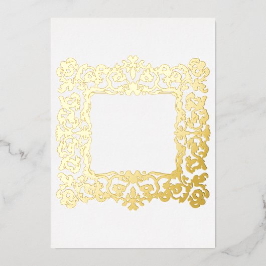 Invitation En Aluminium Cadre doré baroque orange vierge (Recto)