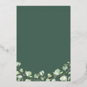 Invitation En Aluminium Cadre doré Feuilles d'Eucalyptus Anniversaire de M (Verso)