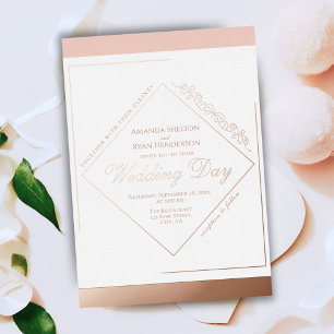 Invitation En Aluminium Cadre d'ornement élégant Mariage Or