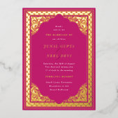 Invitation En Aluminium Cadre d'ornement hindou élégant Mariage indien (Recto)