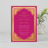 Invitation En Aluminium Cadre d'ornement hindou élégant Mariage indien (Debout devant)