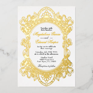 Invitation En Aluminium Cadre élégant victorien romantique orné Mariage