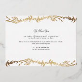 Invitation En Aluminium Cadre Feuille Or Tissé Photo Mariage Enregistrer L (Verso)