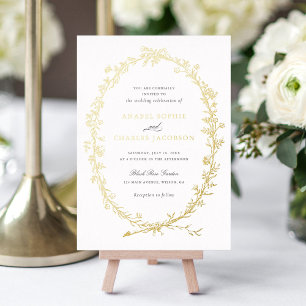 Invitation En Aluminium Cadre floral élégant Mariage botanique vintage