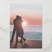 Invitation En Aluminium Cadre géométrique abstrait rose gold mariage Fo (Verso)