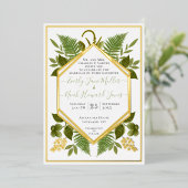 Invitation En Aluminium Cadre géométrique Lucky In Love & Gold Mariage (Debout devant)