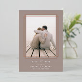 Invitation En Aluminium Cadre géométrique | Photo verticale Enregistrer la (Debout devant)