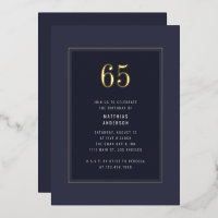 Cadre minimal élégant doré foncé pour 65e annivers