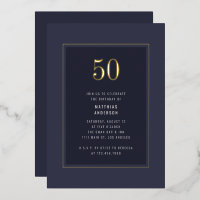Cadre minimal élégant or foncé pour 50e anniversai