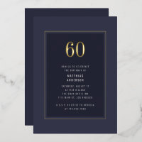 Cadre minimal élégant or foncé pour 60e anniversai