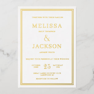 Invitation En Aluminium Cadre minimal moderne Mariage élégant