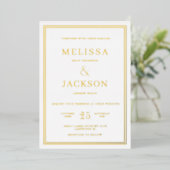 Invitation En Aluminium Cadre minimal moderne Mariage élégant (Debout devant)