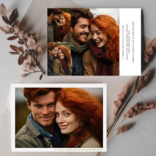 Invitation En Aluminium Cadre Minimal Moderne Multi Photo Enregistrer La D