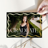 Invitation En Aluminium Cadre moderne Wavy Diplômé de 2e année photo
