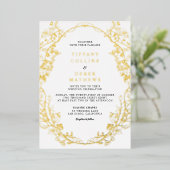 Invitation En Aluminium Cadre Orné Elégant Mariage Or (Debout devant)