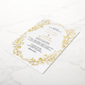 Invitation En Aluminium Cadre Orné Elégant Mariage Or (Rotation)