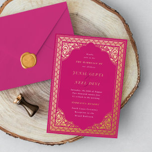 Invitation En Aluminium Cadre ornemental hindou élégant Mariage indien