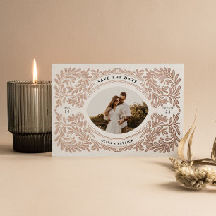 Invitation En Aluminium Cadre photo de sauvegarde de date embellie royale