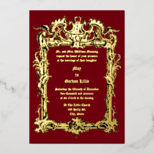 Invitation En Aluminium Cadre Rococo baroque avec Mariage Rocaille Volutes