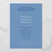 Invitation En Aluminium Cadre rose or - classe de 2025 (Verso)