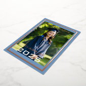 Invitation En Aluminium Cadre rose or - classe de 2025 (Rotation)