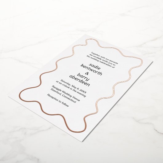 Invitation En Aluminium Cadre simple de Squiger Mariage moderne (Rotation)
