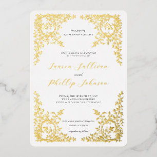 Invitation En Aluminium Cadre vintage de mariage d'art fin romantique fran