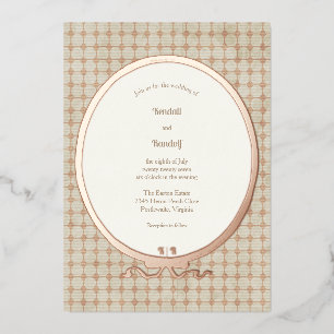 Invitation En Aluminium Cadre Vintage et Carreau