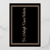 Invitation En Aluminium Caduceus Médicale School Graduation Black/Rose Gol (Verso)