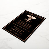 Invitation En Aluminium Caduceus Médicale School Graduation Black/Rose Gol (Rotation)