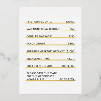 Café Menu Plaisir unique Enregistrer la date
