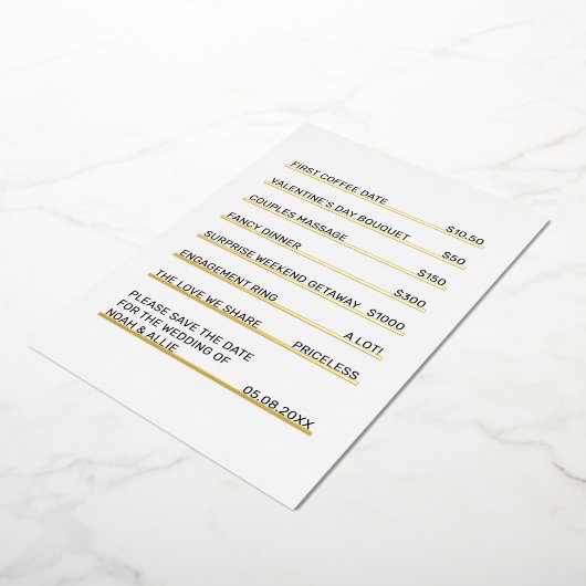 Invitation En Aluminium Café Menu Plaisir unique Enregistrer la date (Rotation)