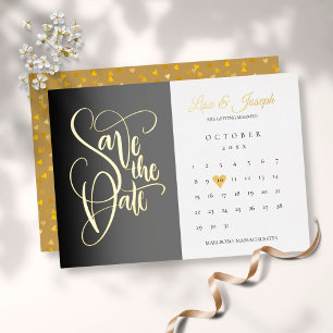 Invitation En Aluminium Calendrier de mise en réserve de date Amour Cœur O