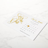 Invitation En Aluminium Calendrier Love Heart Enregistrer la date Gold (Rotation)
