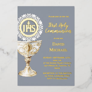 Invitation En Aluminium Calice d'hôte Première Communion