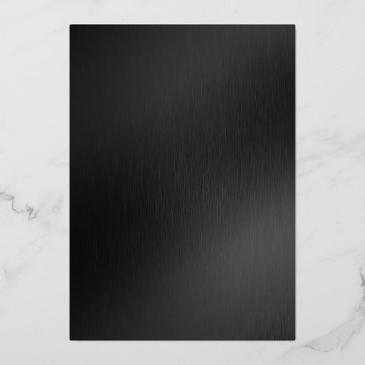 Invitation En Aluminium Calligraphie à huile d'or noir Simple Élégant (Verso)