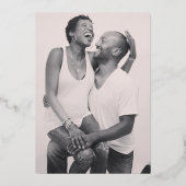 Invitation En Aluminium Calligraphie Chic Moderne Photo Mariage élégant (Verso)